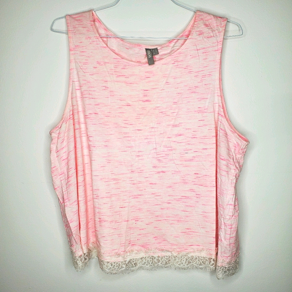 21) ASOS Space Print Lace Bottom Tank Top Sz. XL